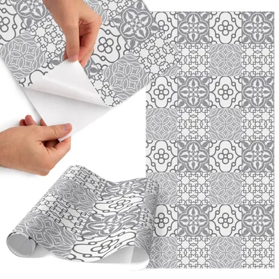 Zdjęcie produktu dla Folia do mebli 75 x 150 cm – folia samoprzylepna do mebli – folia samoprzylepna – folia do mebli – folia do mebli kuchennych – folia samoprzylepna do kuchni – folia do szafek – wodoodporna – zmywalna – samoprzylepna – bez pęcherzyków powietrza – usuwalna bez śladów – symetryczna mozaika