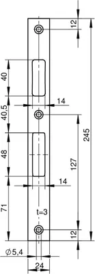 Produktbild von WILKA Schließblech Nirosta 9306 24x3x245 mm