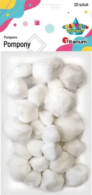 Produktbild von Weiße Acrylpompons 20 Stück Titanum