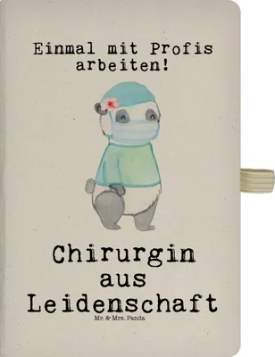 Produktbild von Mr. & Mrs. Panda notizbuch Chirurgin Leidenschaft - Transparent - Geschenk, Krankenhaus, a4, Ärztin, Tagebuch, Journal, Kladde, Spruch, Witzig, Jubiläum, Skizzenbuch