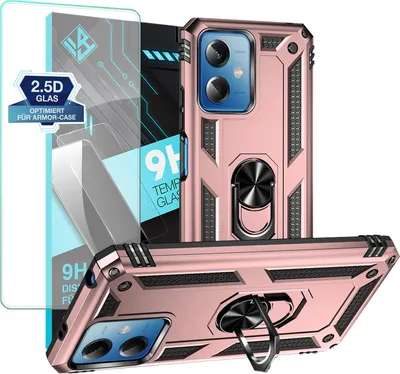 Produktbild von Armor Outdoor Handyhülle für Xiaomi Redmi Note 12 5G Handy Panzer Case Schutzhülle mit 9H Displayglas Displayschutz Farbe: Rosegold