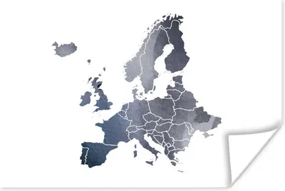 Produktbild von MuchoWow® Poster Karte - Europa - Aquarell 30x20 cm - Plakate - Print