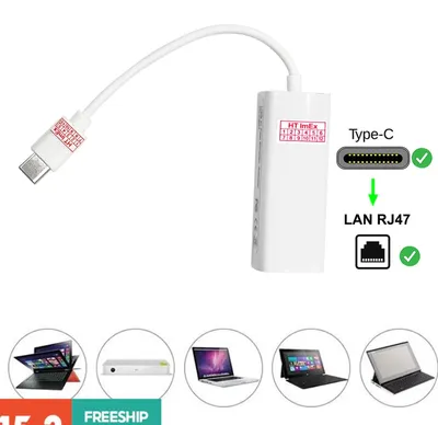 Produktbild von Weiß USB C 3.1 auf Ethernet Adapter USB C-Stecker zu RJ45 Netzwerk Mbps Lan