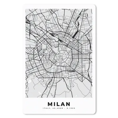 Produktbild von MuchoWow® Mauspad Mousepad Mailand - Stadtplan - Schwarz und weiß - Karte 40x60 cm - Mousepads - Maus Mat - Pad - Mausunterlage - Schreibtisch Accesoire