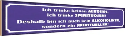 Produktbild von vianmo Holzschild 10x46 cm ich trinke keinen Alkohol Essen Trinken