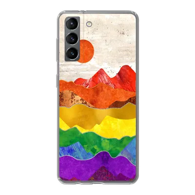 Produktbild von MuchoWow® Handyhülle Schutzhülle Hülle für Samsung Galaxy S21 Regenbogen - Marmor - Stolz Silikon Softcase Handy Hülle - Softcase
