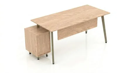 Immagine prodotto di Scrivania da ufficio beige elegante, design moderno, in legno, con spazio per il computer