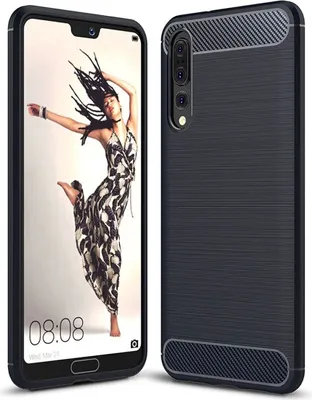 Produktbild von Schutzhülle Handyhülle für Huawei P20 Pro Case Cover Carbon Optik Blau