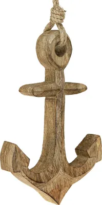 Produktbild von Maritimer Holz-Dekoanker zum Aufhängen mit Juteseil