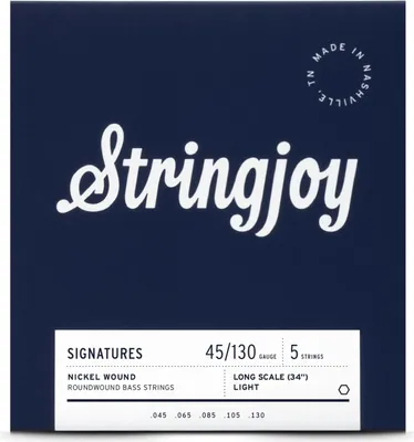 Produktbild von Stringjoy BA45130LS Vernickelte Bassgitarrensaiten 45-130 5-String