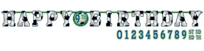 Produktbild von Amscan 120078, Fahnenbanner, Schwarz, Grün, Weiß, Geburtstag, 3200 mm, 254 mm, 1 Stück(e)