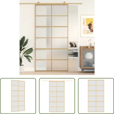 Produktbild von The Living Store Schiebetür Golden 102,5x205 cm Matt ESG-Glas und Aluminium