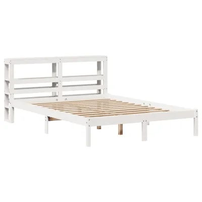 Produktbild von Massivholzbett ohne Matratze Weiß 140x200 cm Kiefernholz