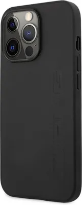 Amg Amhcp16Sgsebk Iphone 16 6.1 Czarny/Nero Custodia rigida in pelle con linee in rilievo Logo nero