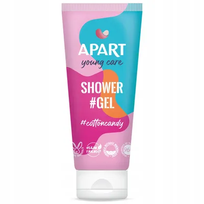 Obrázek produktu pro Young Care sprchový gel Bavlna Candy 200 ml - Veganský sprchový gel s glycerinem a kyselinou mléčnou, 96 % přírodních složek