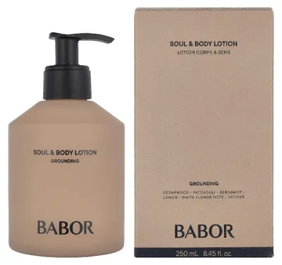Zdjęcie produktu dla BABOR Soul & Body Lotion Grounding, Krem, Unisex, Nawilżający, Kojąca, Odżywiający, Nawilżający, Skóra sucha, Skóra wrażliwa, 250 ml, Ceramid