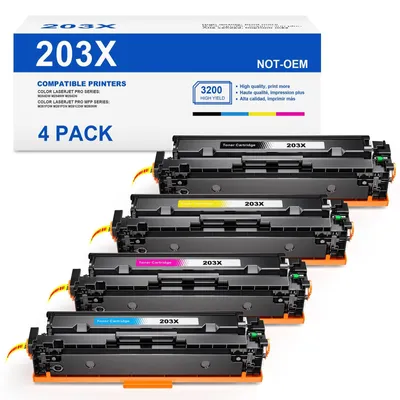 Productafbeelding van Toner Set voor HP 203X - Zwart, Cyaan, Geel, Magenta - 4 Pack