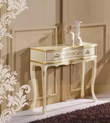 Obrázok produktu pre Klasický biely konzolový stolík drevený nábytok dizajn obývacej izby