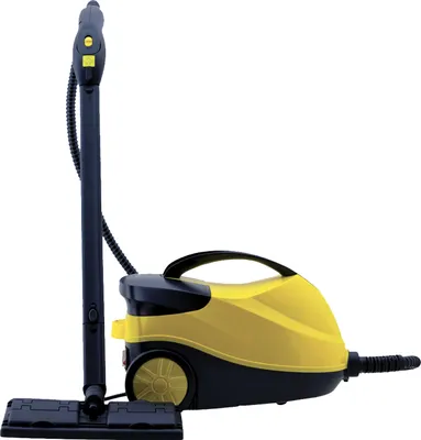 Produktbild von H.Koenig Dampfreiniger NV6200 / 4 bar / Autonomie 45 min / bereit in 8 min / leistungsstark 2000W / kompakt / Multifunktion Haus Büro Möbel Auto / 10 Zubehörteile inklusiv, Gelb/Schwarz