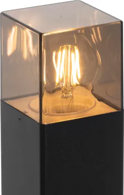 Produktbild von Stehende Außenlampe Schwarz 50 cm IP44 mit Rauchglaseffekt Dänemark