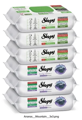 Produktbild von Sleepy Easy Clean Oberflächenreinigungstücher – 3x100 Montain + 3x100 White Soap | effektive Flecklöser