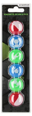 Image de Assortiment d'aimants Football 30 mm, 6 pièces STARPAK 546492