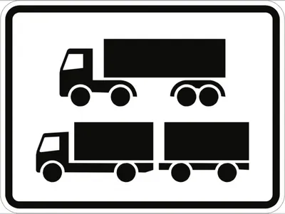 Produktbild von Verkehrsschild VZ1048-15, Nur Sattelkraftfahrzeuge und Lastkraftwagen ..., Al...