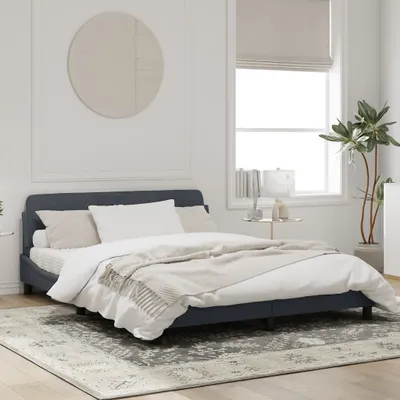 Produktbild von "2026 Aktion"Bettgestell - CLORIS - Doppelbett - Robust und langlebig - "Dover" Dunkelgrau 160x200 cm - Einfache Montage -  Samt - NeuMöbel4262401