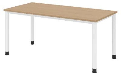 Immagine prodotto di Scrivania bümö Serie H - Dimensioni: 160 x 80 cm, struttura: bianca, finitura: rovere