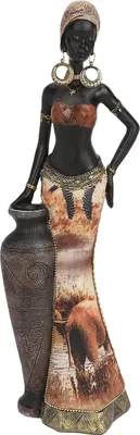 Produktbild von Afrikanische Statue Retro lebensechte Erscheinung Lebbares Harz lebendige Farben Skulptur für Büroauto -Heimart B