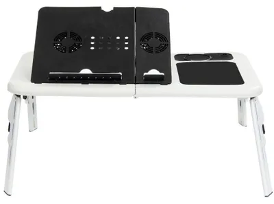 Klappbarer Laptop-Ständer mit Ventilator, weiß