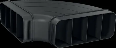 Produktbild von 90° Flachkanalbogen Z861SB1 (schwarz, horizontal, männlich)
