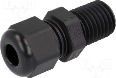 Produktbild von 1x Kabelverschraubung IP68 HSK-L M12 RAL9005 n mit verlängertem Gewinde 1,5 M12