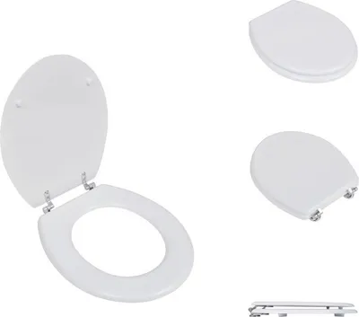 Produktbild von vidaXL Toilettensitz MDF Deckel Schlichtes Design Weiß -  Toilettensitze