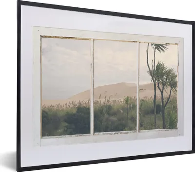 Produktbild von MuchoWow® MuchoWow® Gerahmtes Poster Aussicht - Düne - Strand 40x30 cm - Poster mit zchwarzem Bilderrahmen - Bilderrahmen - Poster im Rahmen