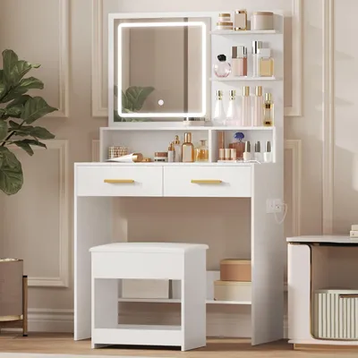 Productafbeelding van Make-up Tafel met Strak Design en Compacte Afmetingen voor de Slaapkamer - Modern Meubel