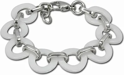 Image de Amello bracelet acier inoxydable céramique anneau argent blanc femmes bijoux ESAX01W