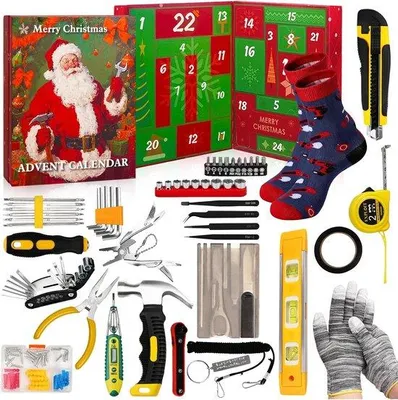 Produktbild von Adventskalender für Werkzeuge, Herren, 2025 – 24 Überraschungen – das perfekte Geschenk – für Heimwerker und Handwerker