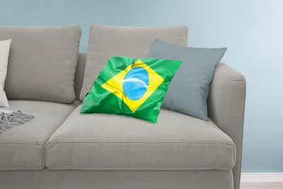 Produktbild von MuchoWow® Zierkissen Sofakissen Wohnzimmer Dekokissen 60x40 cm Nahaufnahme der Flagge von Brasilien - Kopfkissen - Polster mit Foto