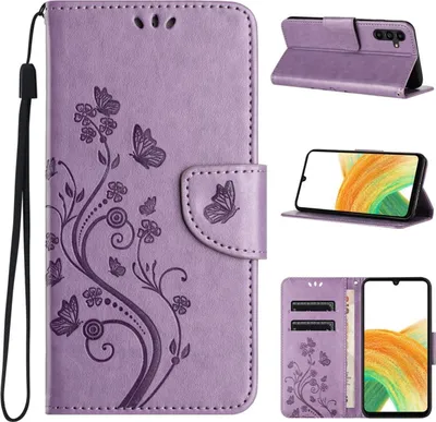 Produktbild von König Design Hülle kompatibel mit Kunstleder Handyhülle - Handy Case Hellviolett