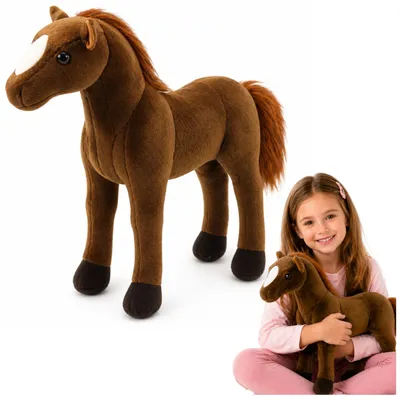 Produktbild von Plüschpferd Plüschtier Maskottchen Kuscheltier Dunkelbraun 40cm x 37cm