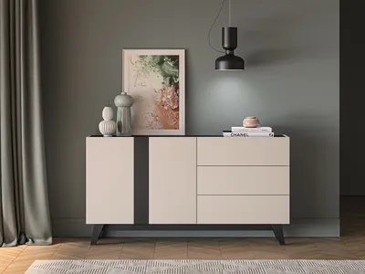 Immagine prodotto di Cassettiera combinata CHARLOTTE - cashmere / nero