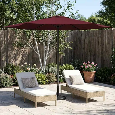 Imagen del producto de Maison Exclusive - Parasol rectangular para jardín, 3 x 3 metros, de poliéster, color burdeos