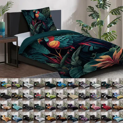 Produktbild von SANILO® Bettwäsche 135x200 cm, 100% feinste Baumwolle, 2-teilig, Bettbezug, Kissenbezug 80x80cm - Exotic