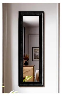 Produktbild von Wandspiegel Holz Deko Garderobenspiegel Ganzkörperspiegel 150x50 cm Schwarz
