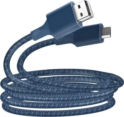 Productafbeelding van Bigben Connected JGCBLCOTMIC2MBL, 2 meter, USB-A, Micro-USB B, blauw