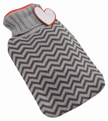 Produktbild von Inspirion Warmflasche - 0.75L - grau - mit Herz - Bettwarmer