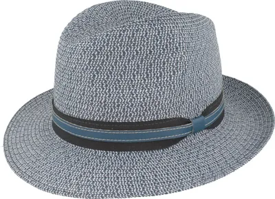 Knautschbarer Strohhut Kofferhut von Hut-Breiter in blau