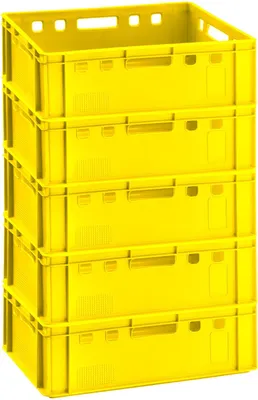 Image de 5x caisse à viande E2 caisse à viande Eurobox 60x40x20cm apte au contact alimentaire, robuste, empilable | caisses de stockage, caisses empilables, caisse de boucherie  Germany