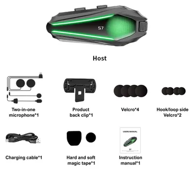 Image de INF Écouteur Bluetooth pour casque moto ABS silicone IP67 30h Hi-Fi audio
